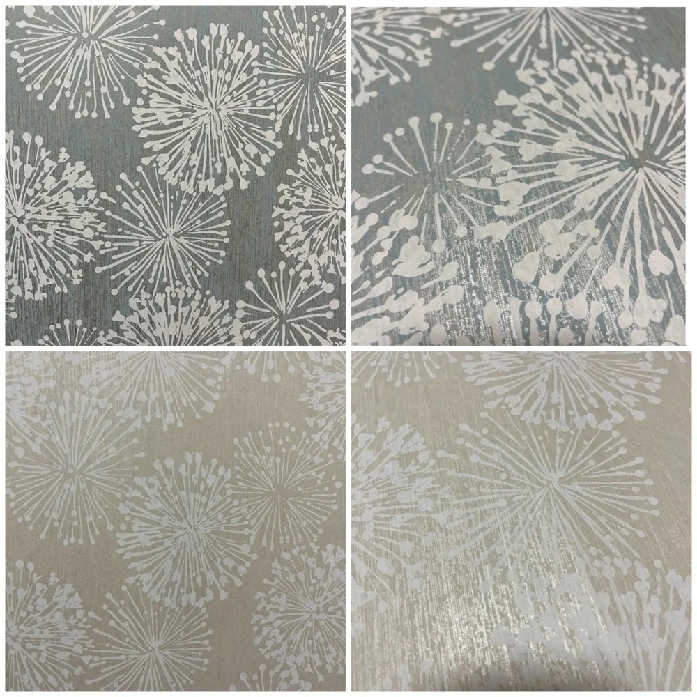 5 Large Wallpaper DIY Sheets W/Shiny Gold/Cream Floral/Fireworks Grandeur Design